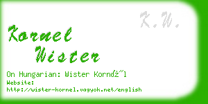 kornel wister business card